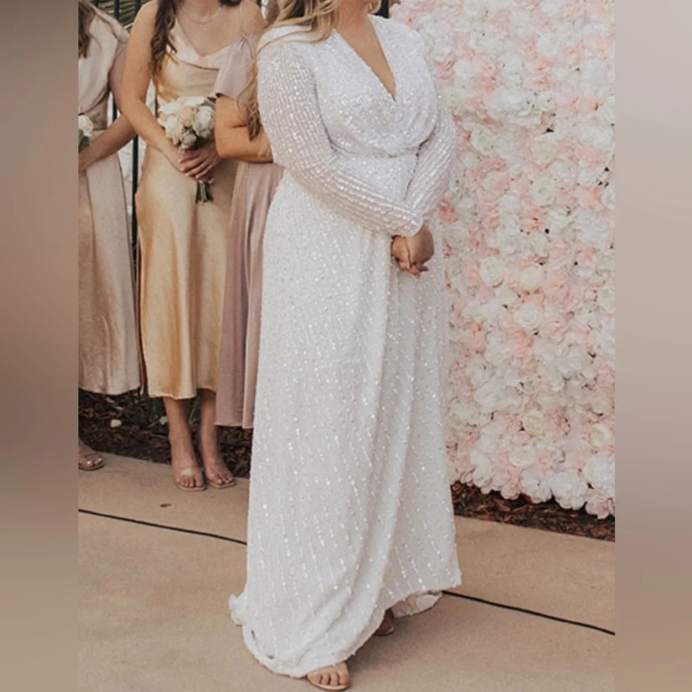 chinese dress ladies Sophia White Lace Halter Gown